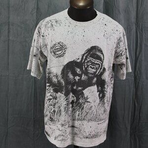 Vintage GRaphic T-shirt - All Over Graphic Gorilla Busch Gardens - Men's XL